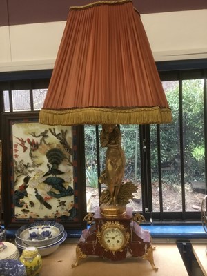 Lot 240 - Early 20th century Continental clock / lamp