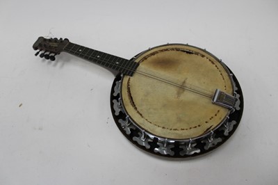 Lot 2364 - Student violin together with a banjo ukulele