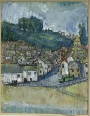 Lot 93 - Julian Dyson (1936-2003 watercolour, Bus from Penzance