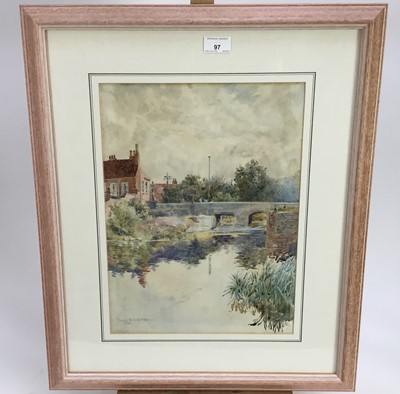 Lot 187 - Edward Renard (19th / 20th century) watercolour landscape with bridge