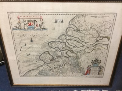 Lot 226 - Johannes Blaeu - 17th century hand coloured engraved map of Zeelandia