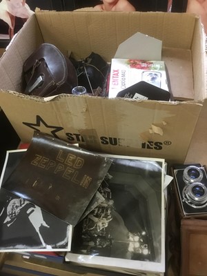 Lot 245 - Collection of cameras plus 1 box of vintage photographs.
