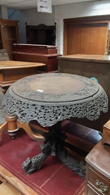 Lot 996 - 19th century Burmese carved tripod table