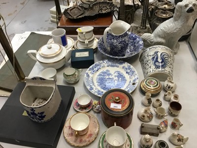 Lot 265 - Victorian More blue and white warming plate and lot decorated china