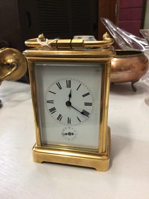 Lot 280 - 20th century French brass carriage clock