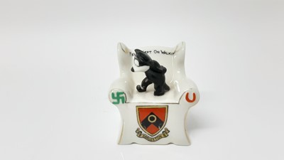 Lot 137 - Rare Carlton Crested China Felix The Cat figure on armchair - Felix Kept On Walking