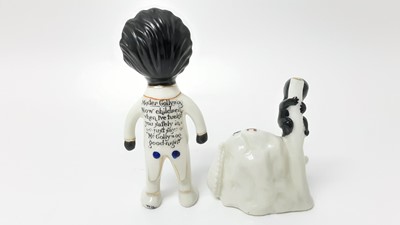 Lot 141 - Rare Arcadian Crested China - Baby being chased by a crocodile - Brighton, together with a rare Swan Crested China figure - Waterhouses (2)