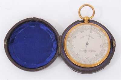 Lot 825 - Victorian pocket barometer in case by Stanley London
