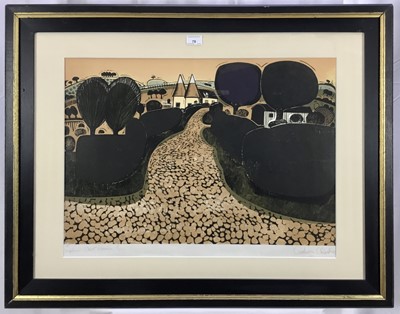 Lot 203 - Graham Clarke (b. 1941) linocut print Stepham Oast Housers (very rare) 5/100 framed