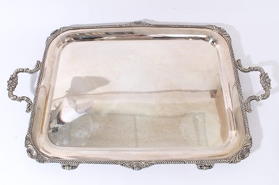 Lot 259 - Silver plated rectangular two handled tray