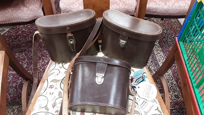 Lot 66 - Three pairs of Ross binoculars in leather cases