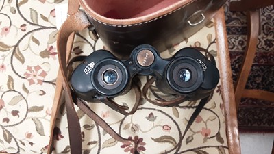 Lot 66 - Three pairs of Ross binoculars in leather cases