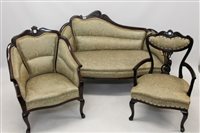 Lot 1497 - Early 20th century mahogany salon suite -...