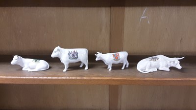 Lot 155 - Selection of Crested China models, mainly Ox, Cows and Bulls, various manufacturers to include Willow Art, Arcadian and Grafton