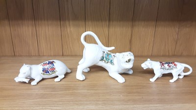 Lot 159 - Selection of Crested China model animals including Tigers, Deer, Hippo, Bears etc, various manufacturers to include Savoy, Carlton and Swan