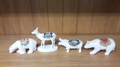 Lot 159 - Selection of Crested China model animals including Tigers, Deer, Hippo, Bears etc, various manufacturers to include Savoy, Carlton and Swan