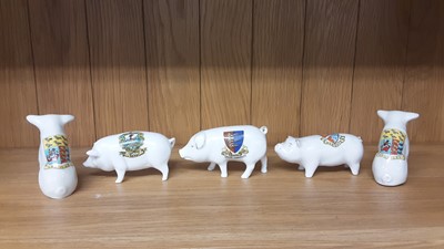 Lot 160 - Selection of Crested China models including Pigs, Boar and Rabbits, various manufacturers to include Arcadian, Carlton and Tuscan