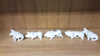 Lot 160 - Selection of Crested China models including Pigs, Boar and Rabbits, various manufacturers to include Arcadian, Carlton and Tuscan