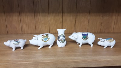 Lot 160 - Selection of Crested China models including Pigs, Boar and Rabbits, various manufacturers to include Arcadian, Carlton and Tuscan