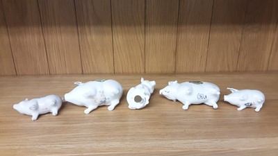 Lot 160 - Selection of Crested China models including Pigs, Boar and Rabbits, various manufacturers to include Arcadian, Carlton and Tuscan