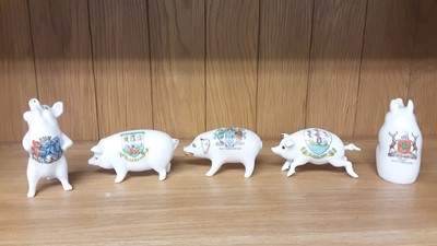 Lot 160 - Selection of Crested China models including Pigs, Boar and Rabbits, various manufacturers to include Arcadian, Carlton and Tuscan