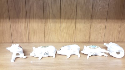 Lot 160 - Selection of Crested China models including Pigs, Boar and Rabbits, various manufacturers to include Arcadian, Carlton and Tuscan