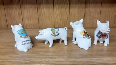Lot 160 - Selection of Crested China models including Pigs, Boar and Rabbits, various manufacturers to include Arcadian, Carlton and Tuscan