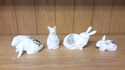 Lot 160 - Selection of Crested China models including Pigs, Boar and Rabbits, various manufacturers to include Arcadian, Carlton and Tuscan