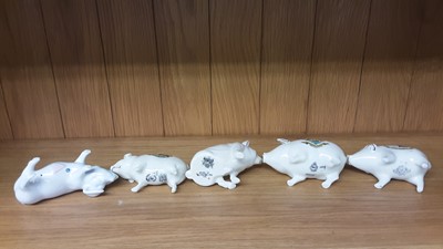 Lot 160 - Selection of Crested China models including Pigs, Boar and Rabbits, various manufacturers to include Arcadian, Carlton and Tuscan