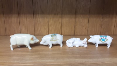 Lot 160 - Selection of Crested China models including Pigs, Boar and Rabbits, various manufacturers to include Arcadian, Carlton and Tuscan