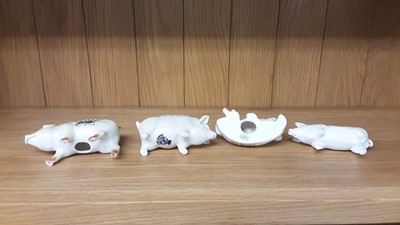 Lot 160 - Selection of Crested China models including Pigs, Boar and Rabbits, various manufacturers to include Arcadian, Carlton and Tuscan
