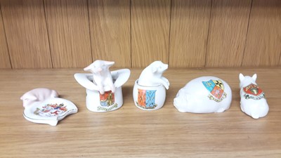 Lot 160 - Selection of Crested China models including Pigs, Boar and Rabbits, various manufacturers to include Arcadian, Carlton and Tuscan