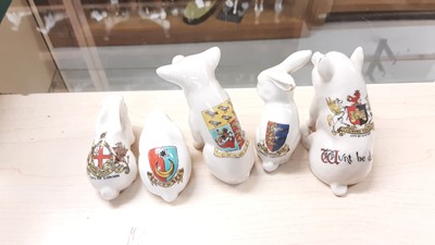 Lot 160 - Selection of Crested China models including Pigs, Boar and Rabbits, various manufacturers to include Arcadian, Carlton and Tuscan