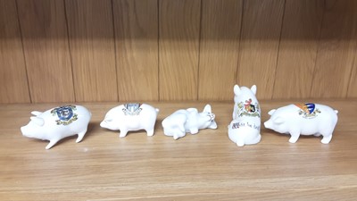 Lot 160 - Selection of Crested China models including Pigs, Boar and Rabbits, various manufacturers to include Arcadian, Carlton and Tuscan