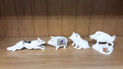 Lot 160 - Selection of Crested China models including Pigs, Boar and Rabbits, various manufacturers to include Arcadian, Carlton and Tuscan