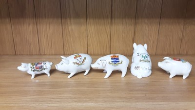 Lot 160 - Selection of Crested China models including Pigs, Boar and Rabbits, various manufacturers to include Arcadian, Carlton and Tuscan