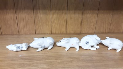 Lot 160 - Selection of Crested China models including Pigs, Boar and Rabbits, various manufacturers to include Arcadian, Carlton and Tuscan