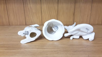Lot 161 - Selection of Crested China model animals including Welsh Goat, Crocodile, Rhino, Camel etc, various manufacturers to include Arcadian, Shelley and Aldwych