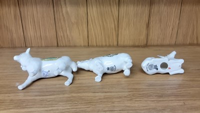 Lot 161 - Selection of Crested China model animals including Welsh Goat, Crocodile, Rhino, Camel etc, various manufacturers to include Arcadian, Shelley and Aldwych