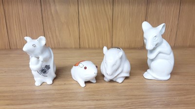 Lot 161 - Selection of Crested China model animals including Welsh Goat, Crocodile, Rhino, Camel etc, various manufacturers to include Arcadian, Shelley and Aldwych