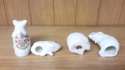 Lot 161 - Selection of Crested China model animals including Welsh Goat, Crocodile, Rhino, Camel etc, various manufacturers to include Arcadian, Shelley and Aldwych