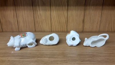 Lot 161 - Selection of Crested China model animals including Welsh Goat, Crocodile, Rhino, Camel etc, various manufacturers to include Arcadian, Shelley and Aldwych