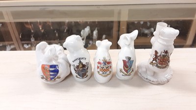 Lot 161 - Selection of Crested China model animals including Welsh Goat, Crocodile, Rhino, Camel etc, various manufacturers to include Arcadian, Shelley and Aldwych