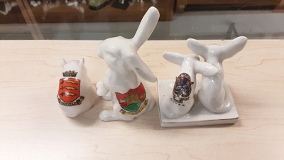 Lot 161 - Selection of Crested China model animals including Welsh Goat, Crocodile, Rhino, Camel etc, various manufacturers to include Arcadian, Shelley and Aldwych