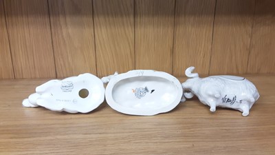 Lot 161 - Selection of Crested China model animals including Welsh Goat, Crocodile, Rhino, Camel etc, various manufacturers to include Arcadian, Shelley and Aldwych