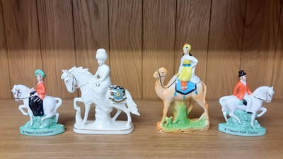 Lot 166 - Selection of Crested China Horse and riders, various manufacturers to include Carlton, Arcadian and Wilton
