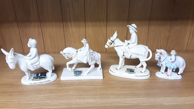 Lot 166 - Selection of Crested China Horse and riders, various manufacturers to include Carlton, Arcadian and Wilton