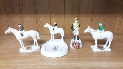 Lot 166 - Selection of Crested China Horse and riders, various manufacturers to include Carlton, Arcadian and Wilton