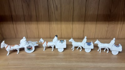 Lot 166 - Selection of Crested China Horse and riders, various manufacturers to include Carlton, Arcadian and Wilton
