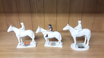 Lot 166 - Selection of Crested China Horse and riders, various manufacturers to include Carlton, Arcadian and Wilton